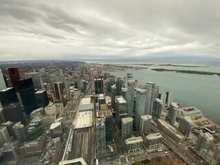 Toronto Skyline of downtown financial district from the above