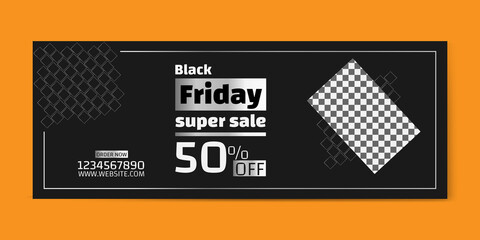 Black Friday Super Sale Facebook Cover and Template | Timeline cover and banner