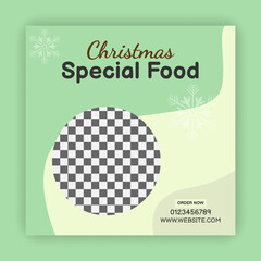 Christmas Food menu post and template for Facebook and Instagram | social media post