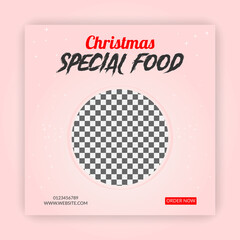 Christmas food menu post for Facebook and Instagram | Christmas food banner template
