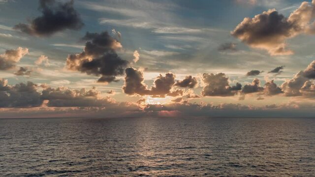 Loopable video of amazing sky and sea from boat