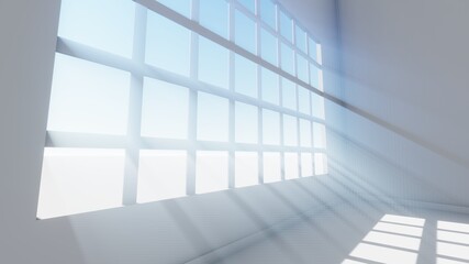 Rays Light Window background,3D Rendering