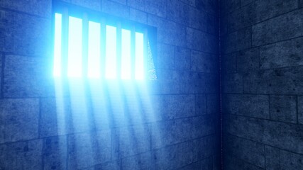 Rays Light Window background,3D Rendering