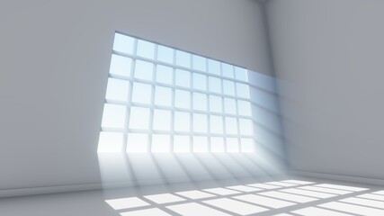 Rays Light Window background,3D Rendering