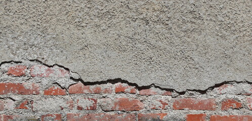 Muro vintage composto da mattoni in argilla
