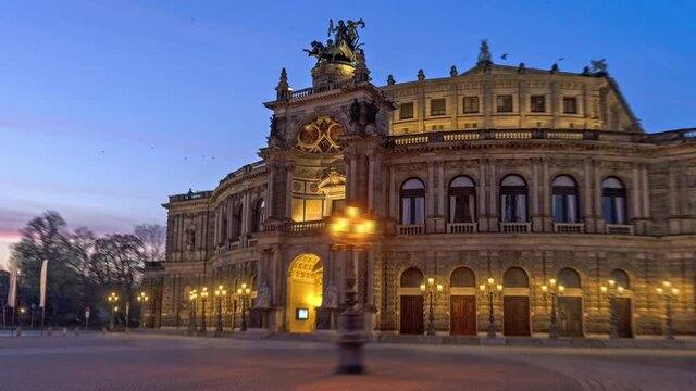 Dresden Semper Opera House Day to Night Hyperlapse