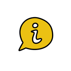 information doodle icon, vector color line illustration