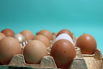 eggs in a basket. easter eggs. painted golden eggs. eggs for easter. the holiday table.