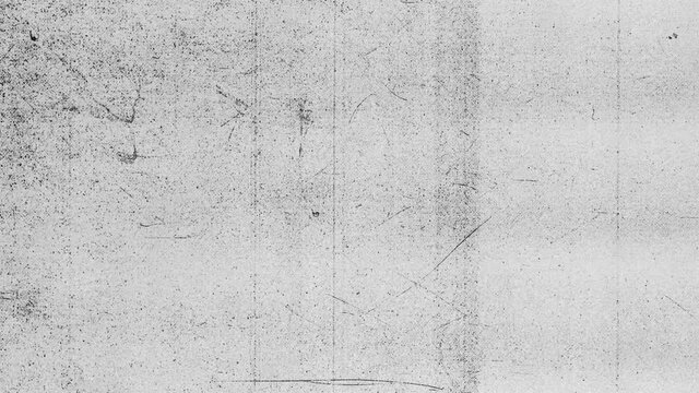 Abstract black and white background animation of a grunge textured photocopy paper. Seamless loop. Slideshow. Low frame rate effect.