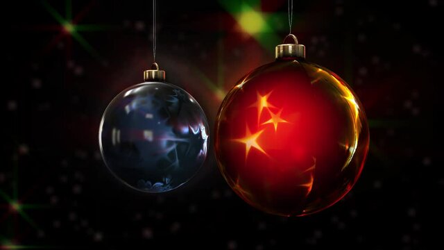 bolas de navidad de dise&ntilde;o colgadas y rotando