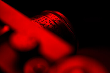 red old  film camera. appperture