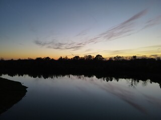 sunset over lake