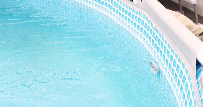 pool filter works in the blue swimming pool.