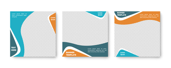 Social media editable post banner with colorful wave patterns. Web banners for social media. Clear and simple design, vector illustration. Offer, shop, season, story.