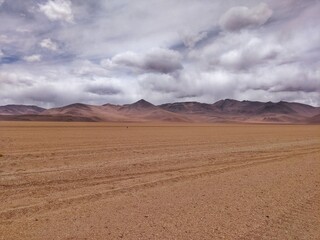 Fototapeta na wymiar Dali's Desert in Bolivia, South America - part of the 3-days tour to the salt desert Salar de Uyuni, largest salt flat in the world. 