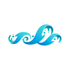 sea water vector, tsunami icon illustration and design elements.