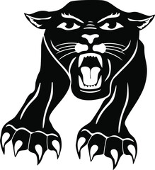 Silhouette of a wild panther. Vector © Teymen