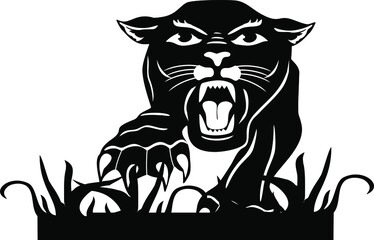 Silhouette of a wild panther. Vector © Teymen