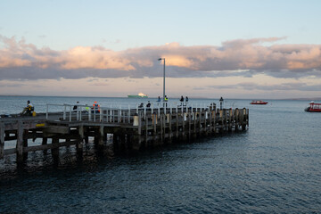 Fototapeta premium Locals fishing on the pier
