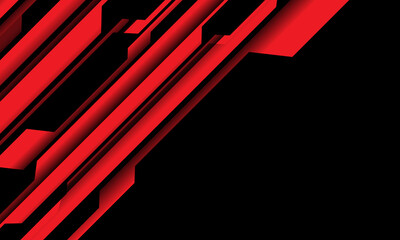 Abstract red black cyber circuit with blank space design modern futuristic technology background vector illustration.