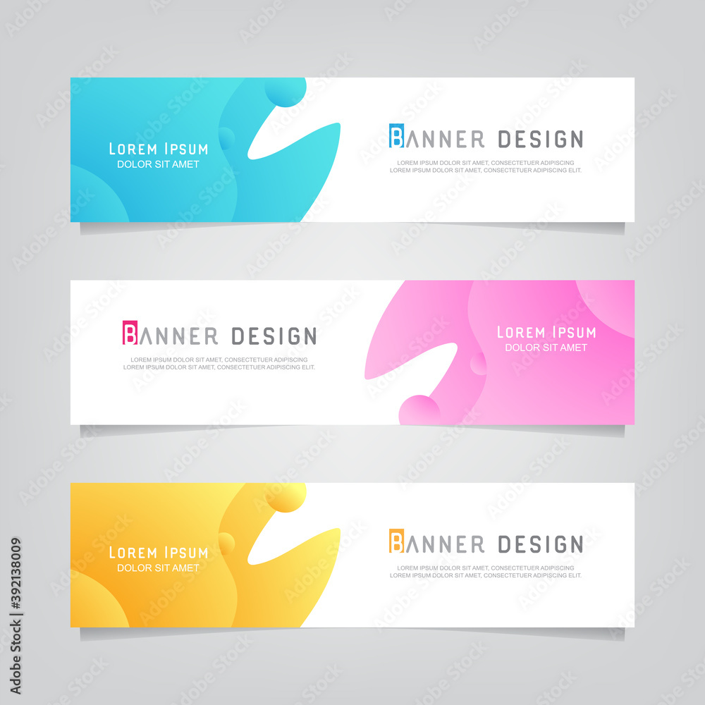 Poster vector abstract web banner design template. collection of web banner template. abstract geometric we