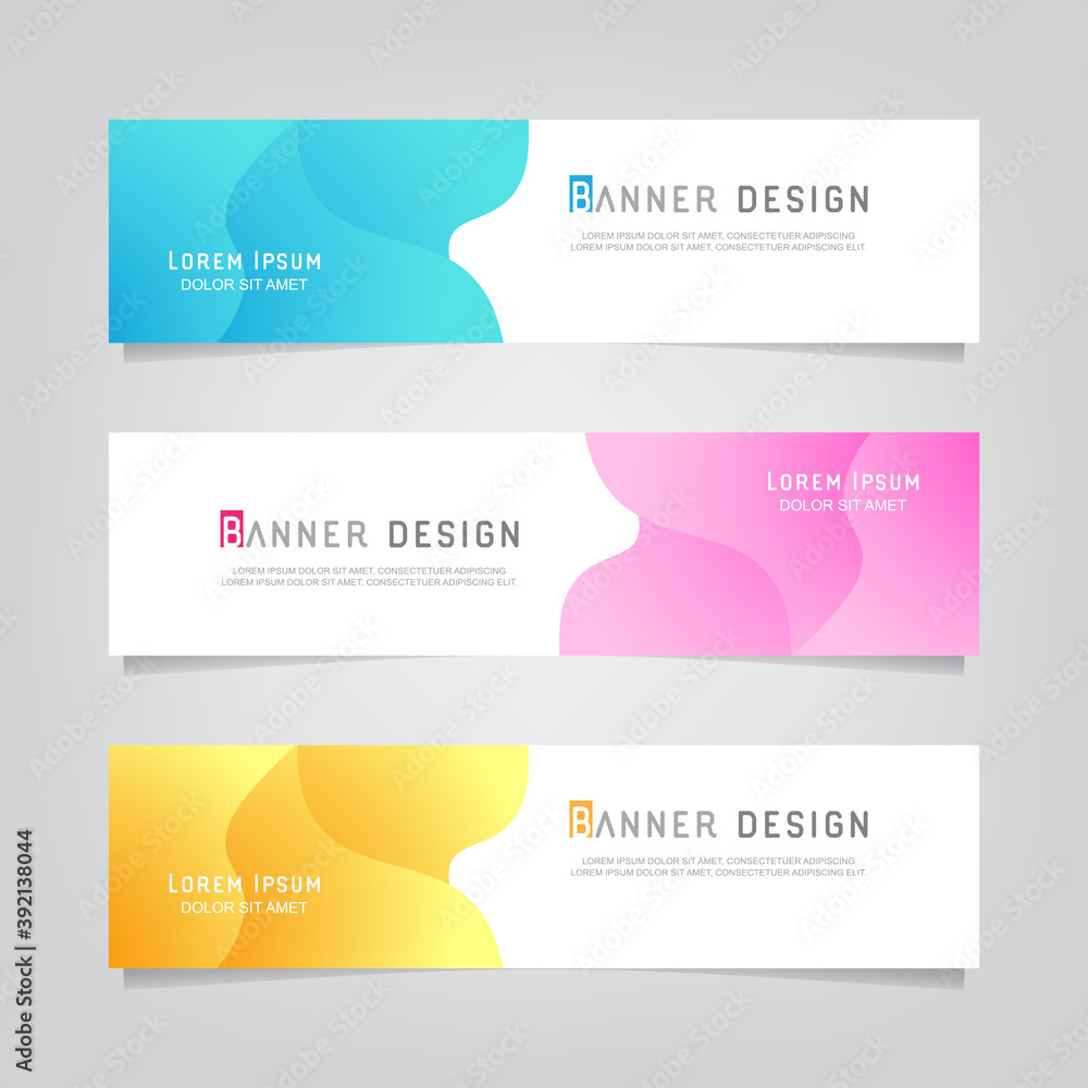 Poster vector abstract web banner design template. collection of web banner template. abstract geometric we