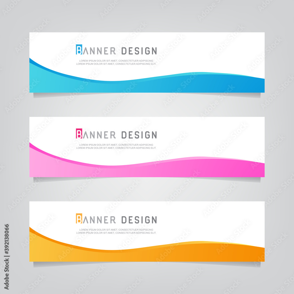 Poster vector abstract web banner design template. collection of web banner template. abstract geometric we