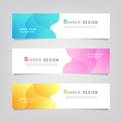 Naklejka na ściany i meble Vector abstract web banner design template. Collection of web banner template. Abstract geometric web design banner template isolated on grey background. Header - landing page Web Design Elements