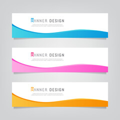 Vector abstract web banner design template. Collection of web banner template. Abstract geometric web design banner template isolated on grey background. Header - landing page Web Design Elements