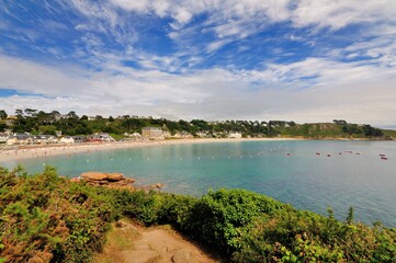 Beautiful view on the beach at Trebeurden in Brittany. France