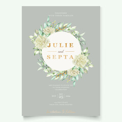 elegant hand drawing wedding invitation floral design
