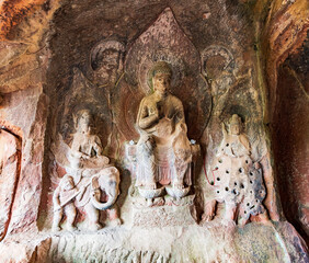 Statues at Shizhongshan Grottoes, Jianchuan, Dali, Yunnan, China