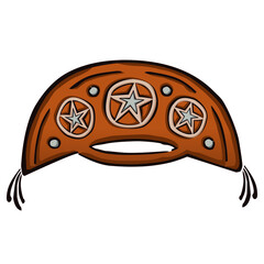 Drawing of a cangaceiro hat, a folkloric leather hat typical from northeast of Brazil, in comics style. Vector illustration.