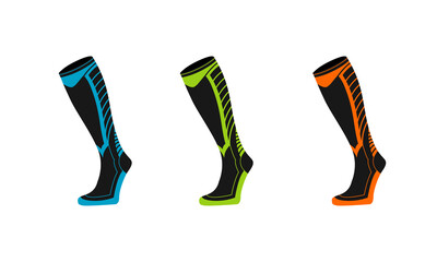 modern running compression socks design concept vector illustration