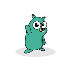 playful timid gopher cartoon mascot vector illustration