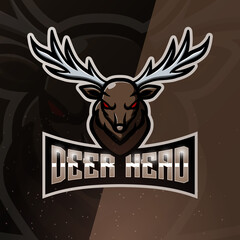 Deer head mascot esport logo design