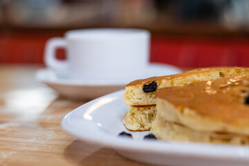 Hot cakes con blueberries