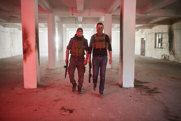 soldier squad team portrait in urban environment