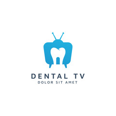 television and dental negative space logo design