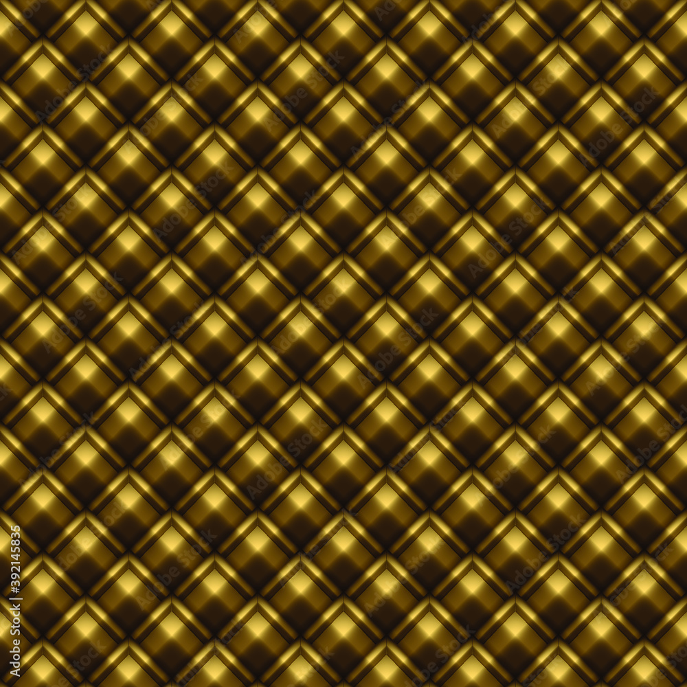 Aufkleber gold 3d rhombus pattern abstract background. science technologic conceptual tetragonal structure lig
