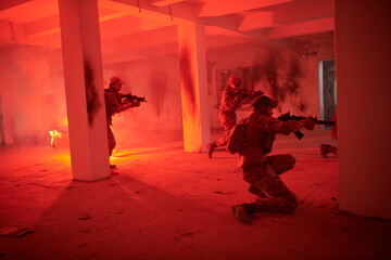 military troops in action urban environment
