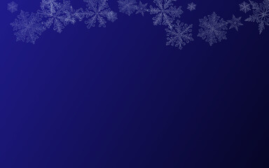 Fototapeta na wymiar White Snowflake Vector Blue Background. Holiday 