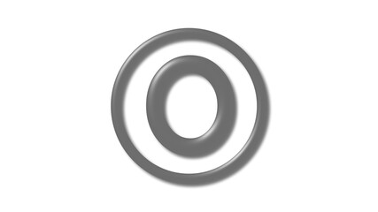 Amazing gray shiny O 3d letter logo on white background, 3d letter logo