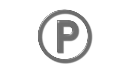 Amazing gray shiny P 3d letter logo on white background, 3d letter logo