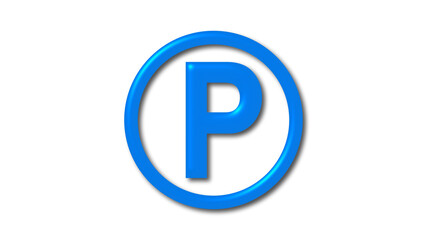 Aqua color P shiny 3d letter logo icon on white background, 3d letter logo
