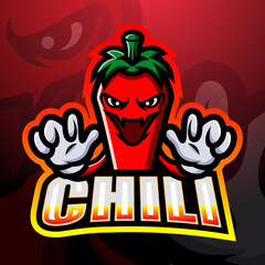 Chili mascot esport logo design