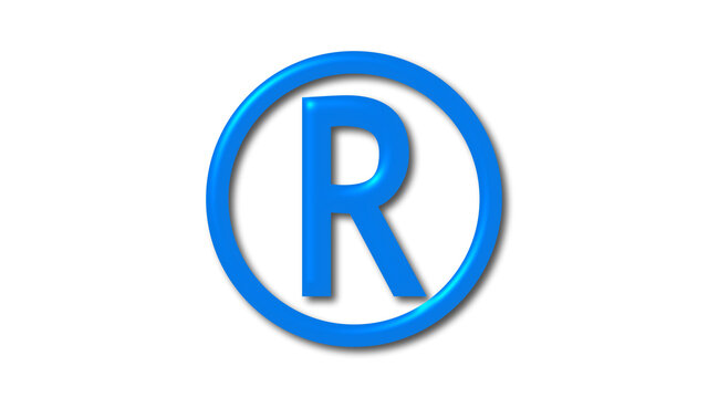 Aqua color R shiny 3d letter logo icon on white background, 3d letter logo