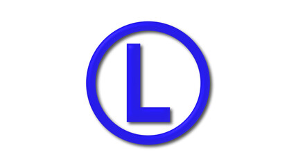 L 3d letter logo icon on white background, L logo