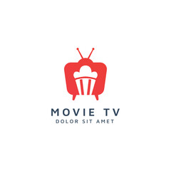 television and movie negative space logo design
