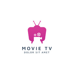 television and movie negative space logo design